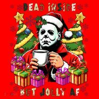 Myers Dead Inside But Jolly Af Myers Christmas Tree Santa Hat thumb 1