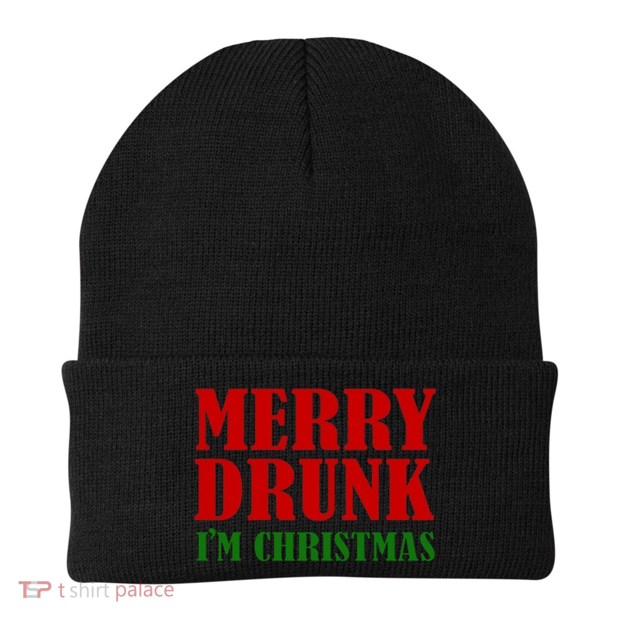 Merry Drunk IM Christmas Funny Ing Adult Jokes Gift Beanie