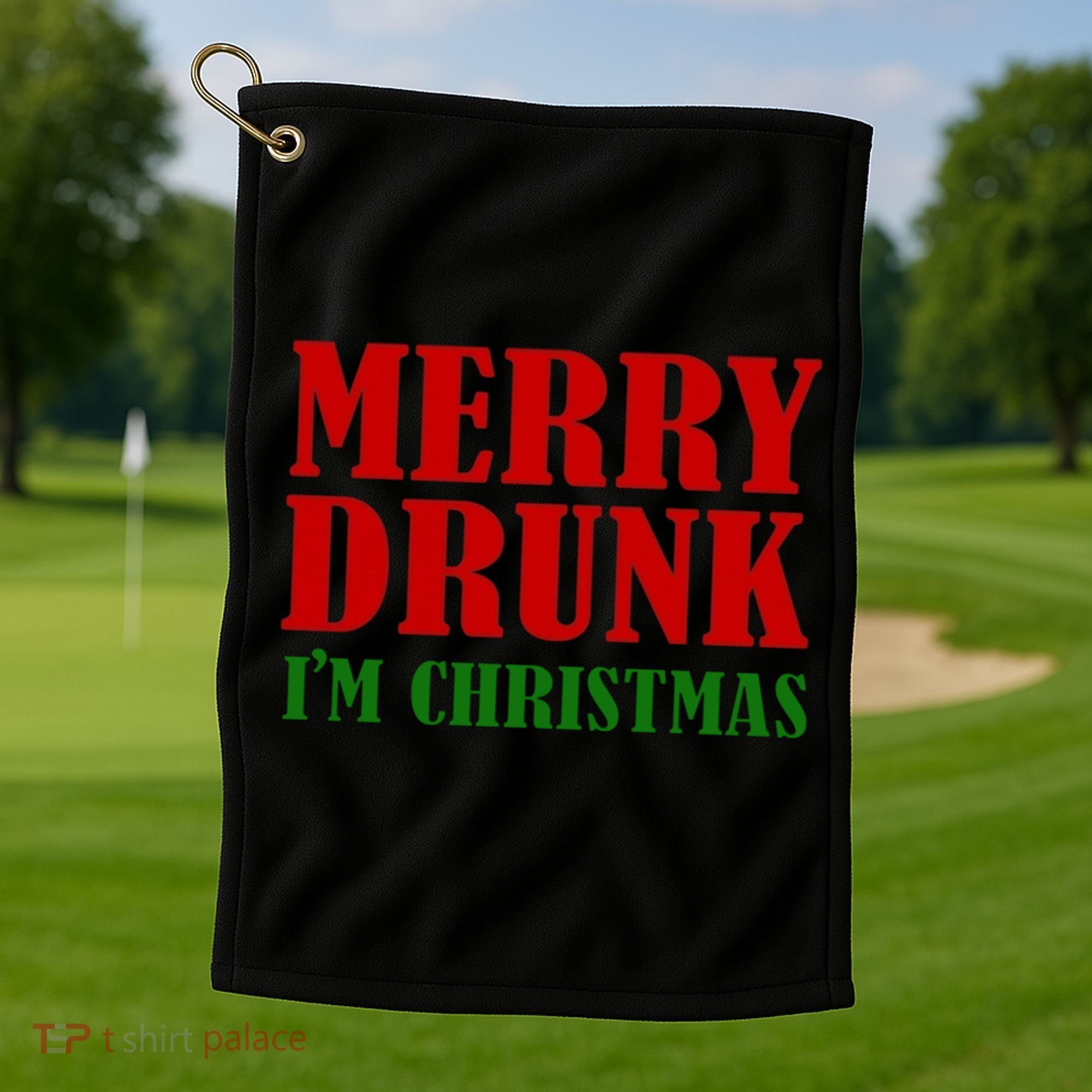 Merry Drunk IM Christmas Funny Ing Adult Jokes Gift Golf Towel
