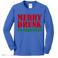 Merry Drunk IM Christmas Funny Ing Adult Jokes Gift Kids Long Sleeve Shirt thumb 0