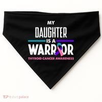 My Daughter Is A Warrior Thyroid Cancer Awareness Gift USA-Made Doggie Bandana thumb 0