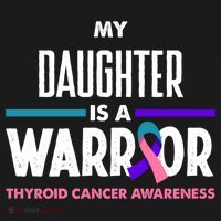 My Daughter Is A Warrior Thyroid Cancer Awareness Gift Bucket Hat thumb 4