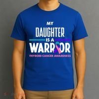 My Daughter Is A Warrior Thyroid Cancer Awareness Gift T-Shirt thumb 3