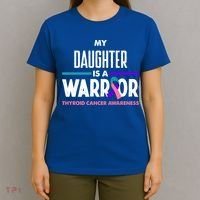 My Daughter Is A Warrior Thyroid Cancer Awareness Gift T-Shirt thumb 4