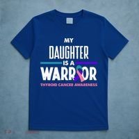 My Daughter Is A Warrior Thyroid Cancer Awareness Gift T-Shirt thumb 5