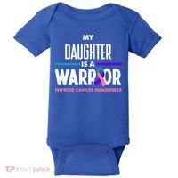 My Daughter Is A Warrior Thyroid Cancer Awareness Gift Baby Bodysuit thumb 0