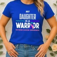 My Daughter Is A Warrior Thyroid Cancer Awareness Gift Women's T-Shirt thumb 2