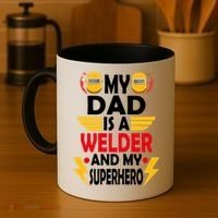 My Dad Is A Welder And My Superhero Welding Son Daughter Gift Coffee Mug thumb 4
