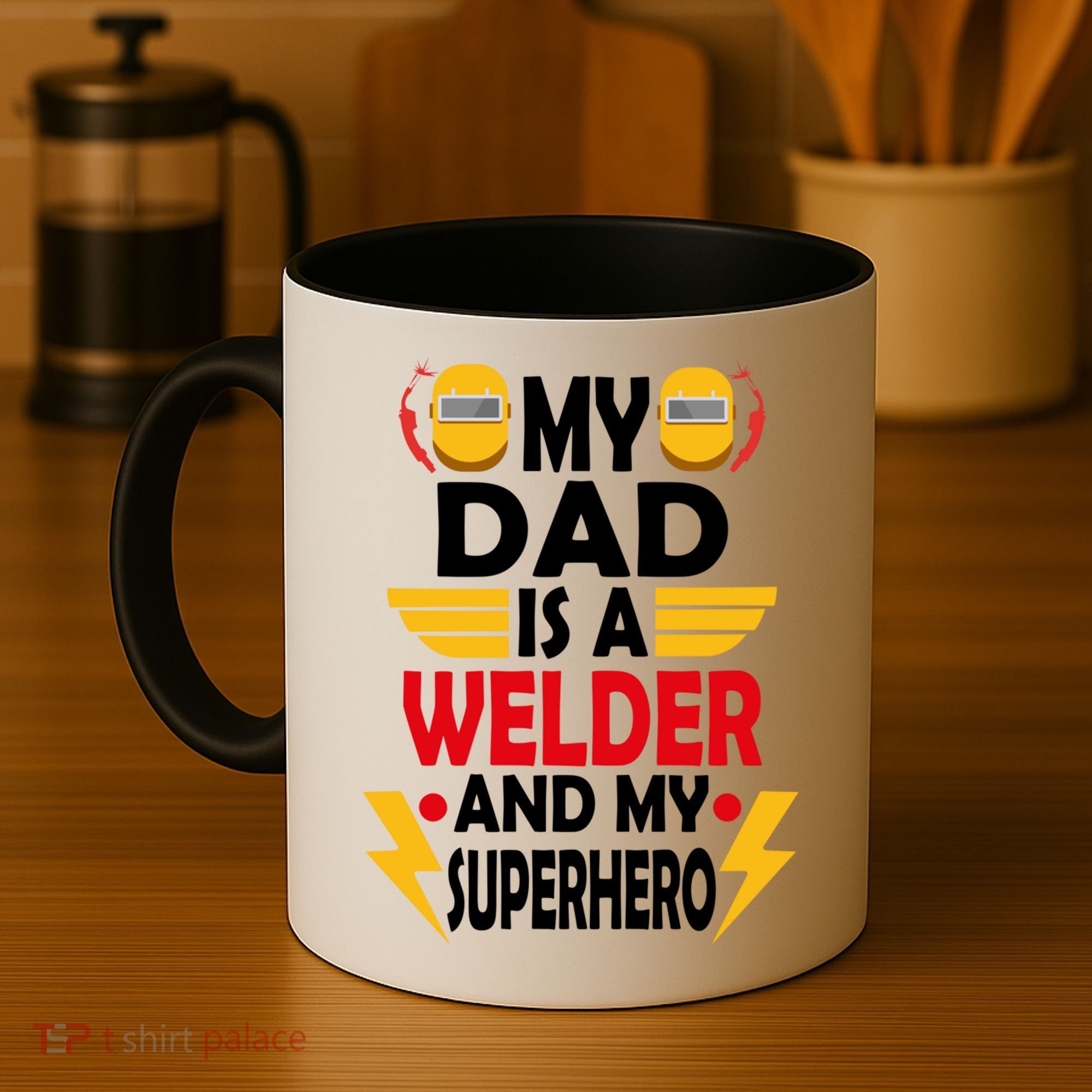 My Dad Is A Welder And My Superhero Welding Son Daughter Gift Coffee Mug