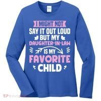 My Daughter In Law Is My Favorite Funny Step Mom Gift Women's Long Sleeve Shirt thumb 0