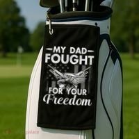 My Dad Is A Veteran Gift For Daughter And Son Golf Towel thumb 2