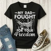 My Dad Is A Veteran Gift For Daughter And Son Women's T-Shirt thumb 3