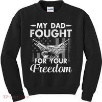 My Dad Is A Veteran Gift For Daughter And Son Kids Sweatshirt thumb 0
