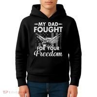 My Dad Is A Veteran Gift For Daughter And Son Kids Hoodie thumb 4