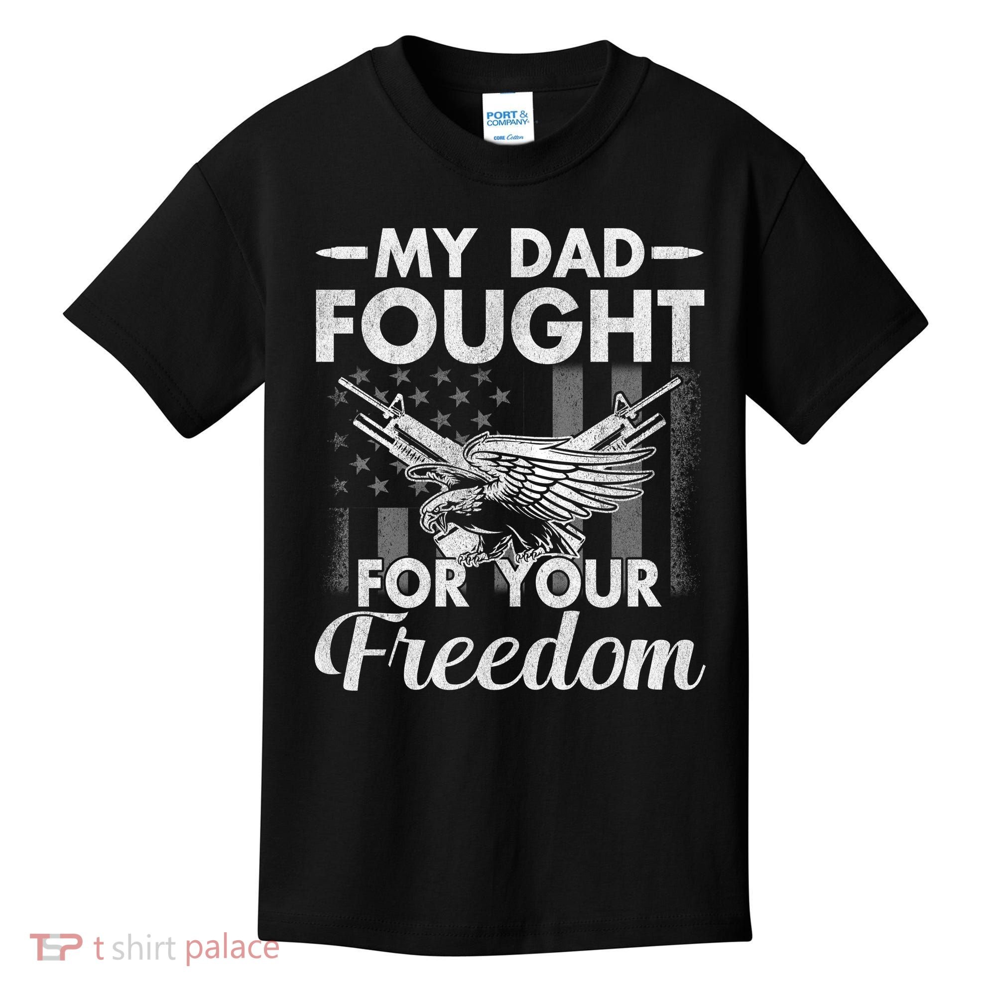 My Dad Is A Veteran Gift For Daughter And Son Kids T-Shirt