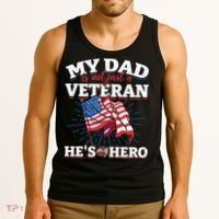 My Dad is not just a Veteran he is my Hero Veterans Day Tank Top thumb 3