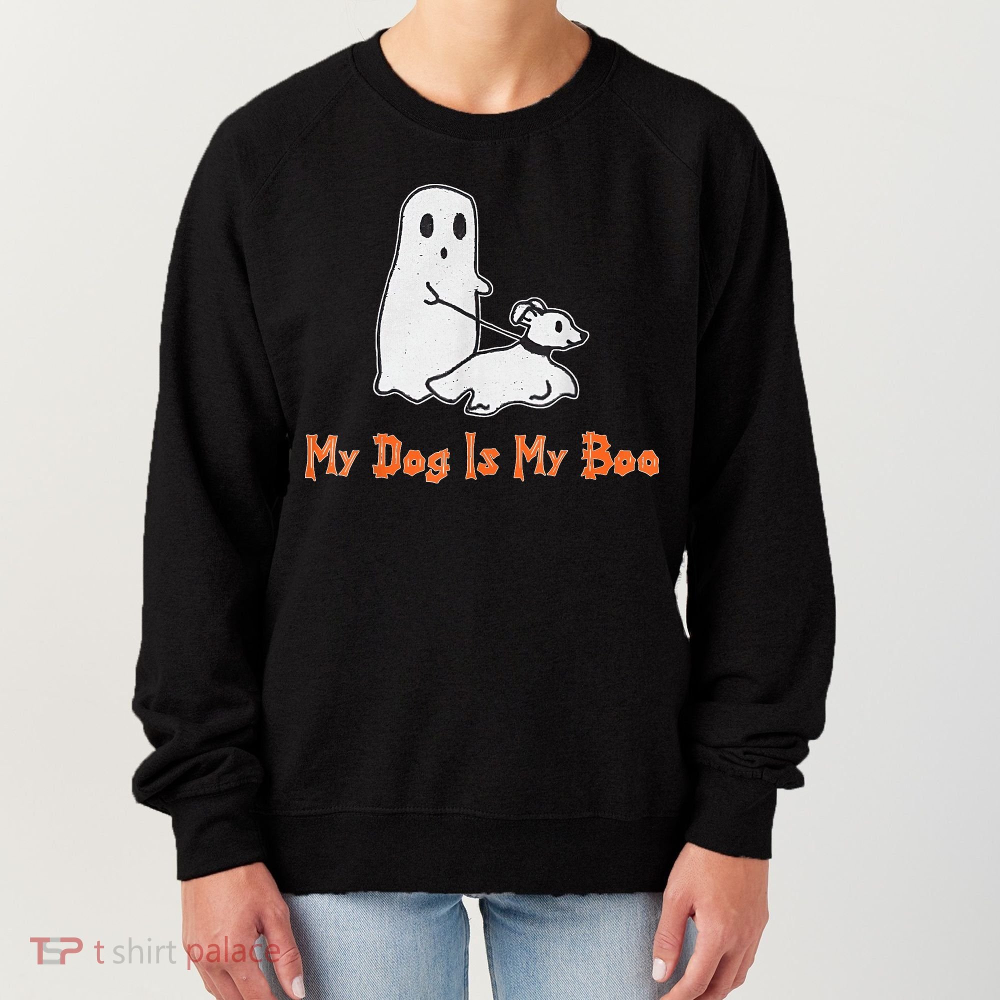 My Dog Is My Boo Ghost Halloween Dog Lover Women's Sweatshirt