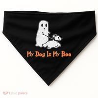 My Dog Is My Boo Ghost Halloween Dog Lover USA-Made Doggie Bandana thumb 0