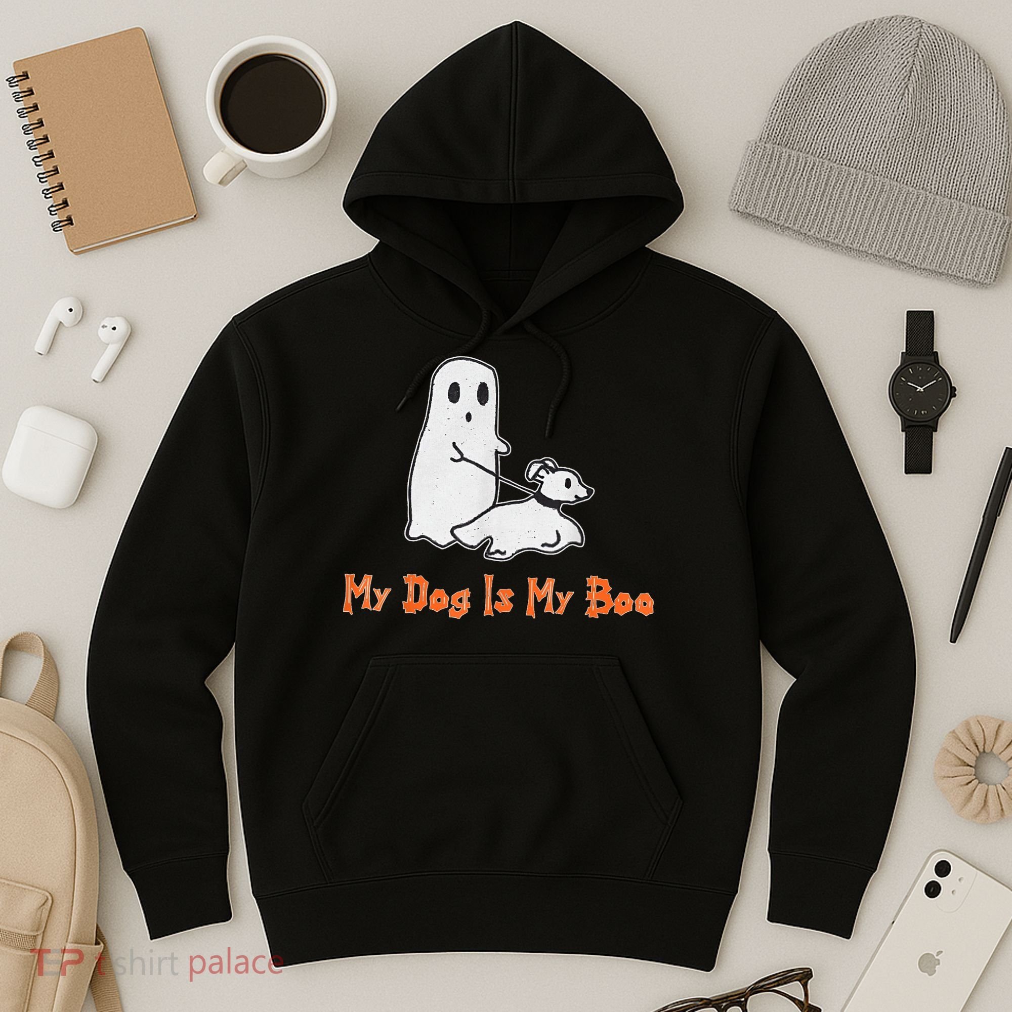 My Dog Is My Boo Ghost Halloween Dog Lover Hoodie