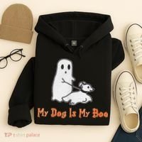 My Dog Is My Boo Ghost Halloween Dog Lover Hoodie thumb 4