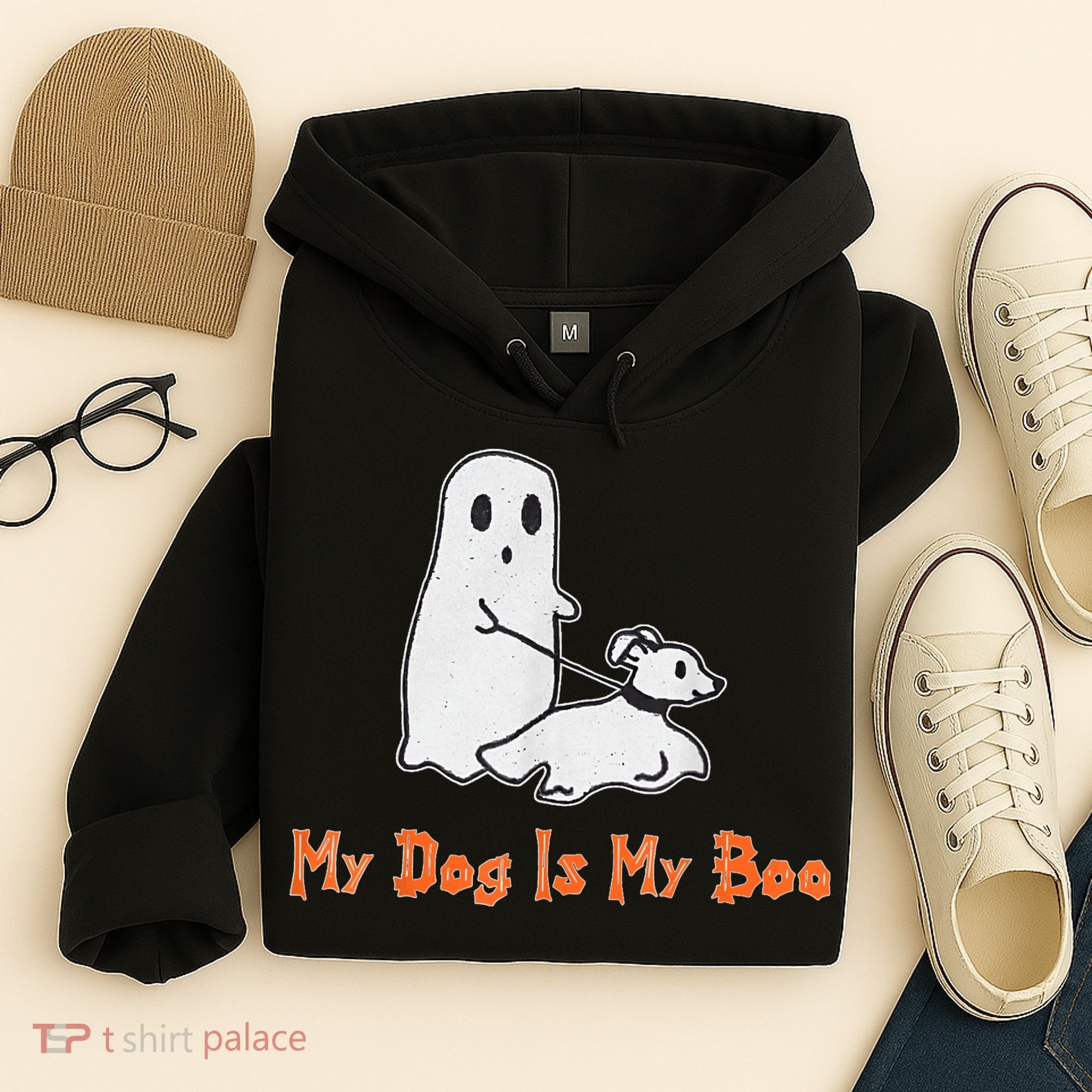 My Dog Is My Boo Ghost Halloween Dog Lover Hoodie