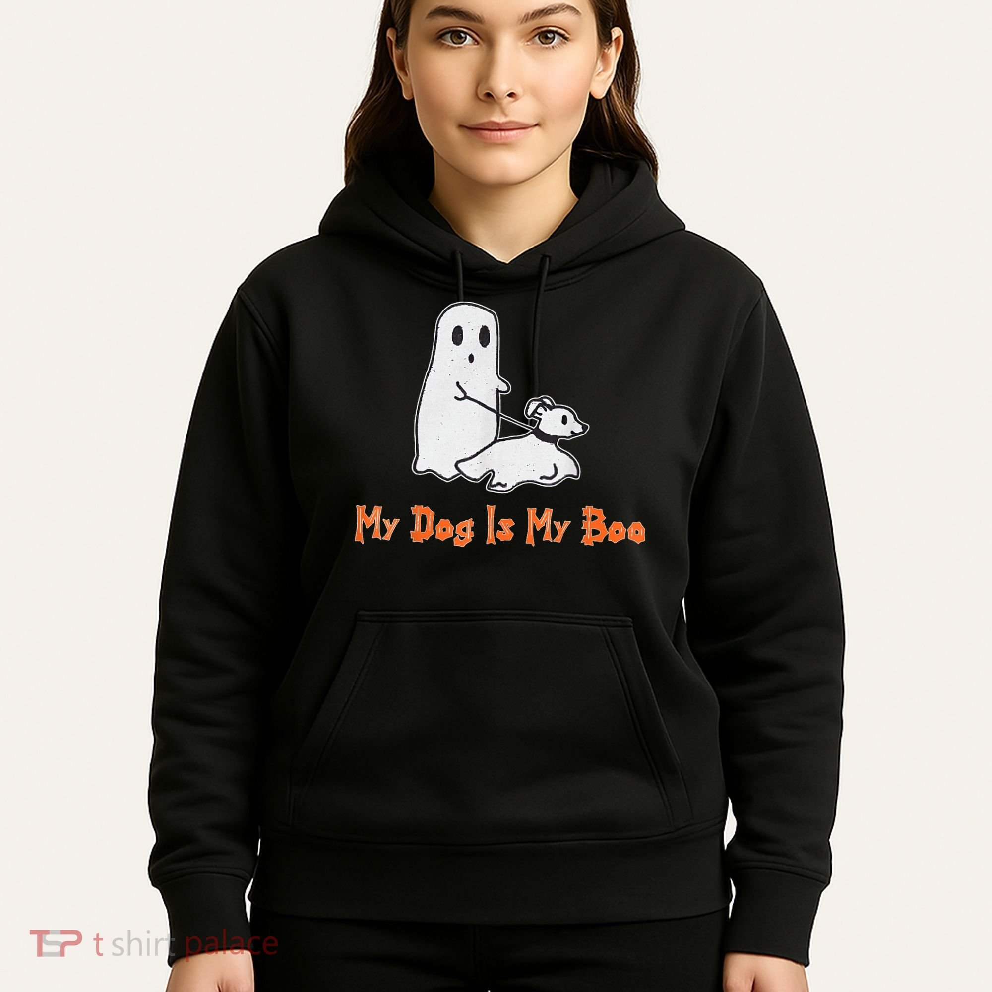 My Dog Is My Boo Ghost Halloween Dog Lover Hoodie