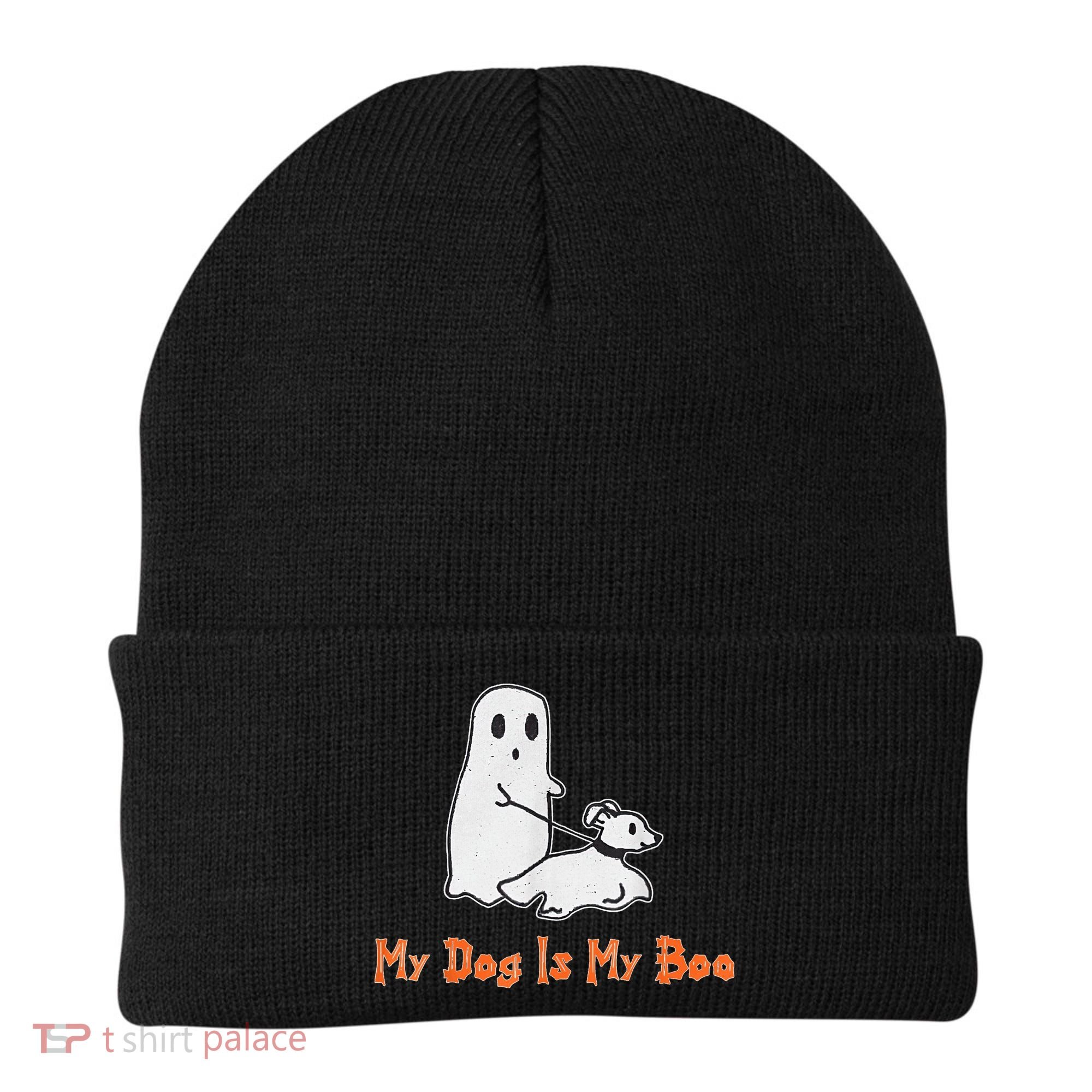 My Dog Is My Boo Ghost Halloween Dog Lover Beanie