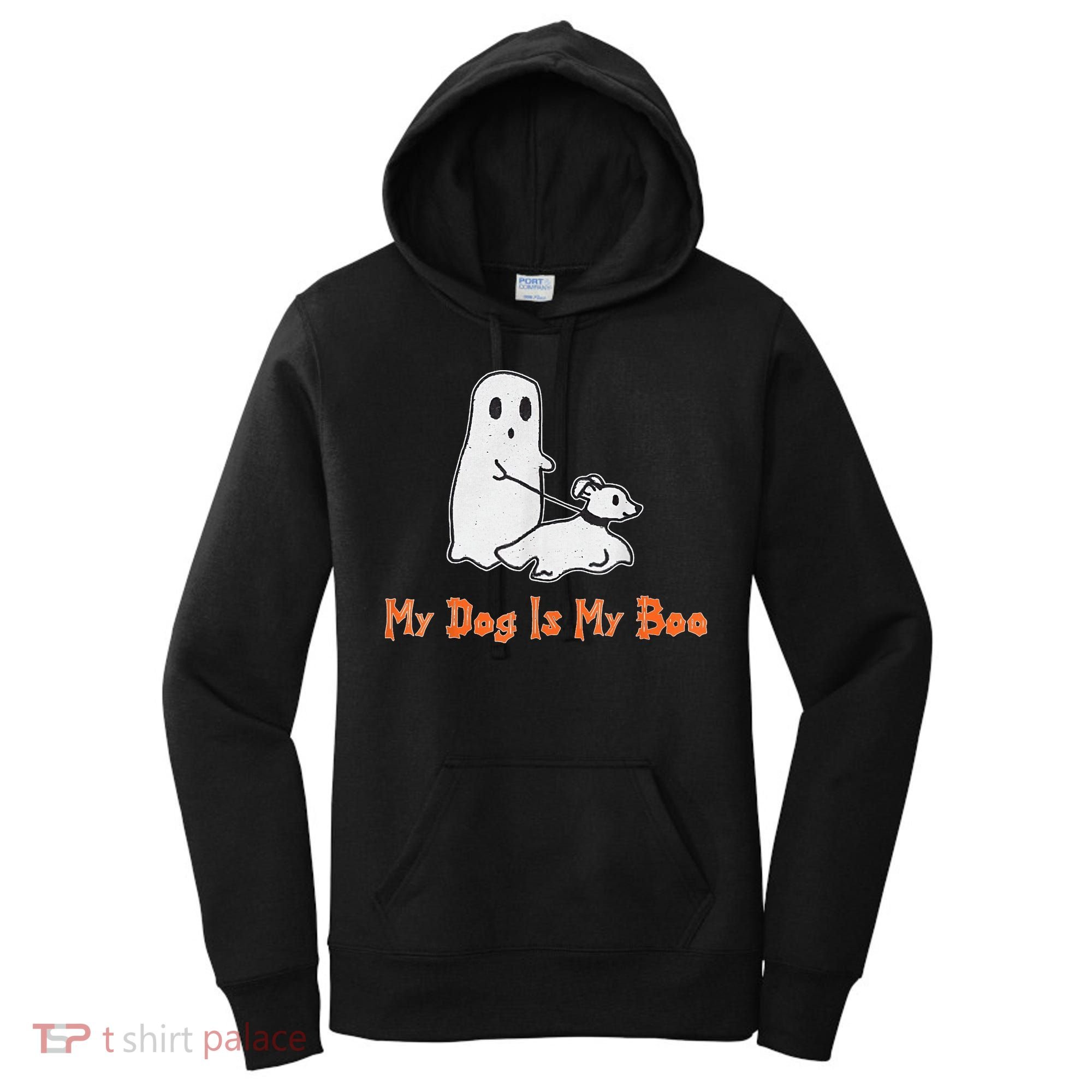 My Dog Is My Boo Ghost Halloween Dog Lover Women's Hoodie
