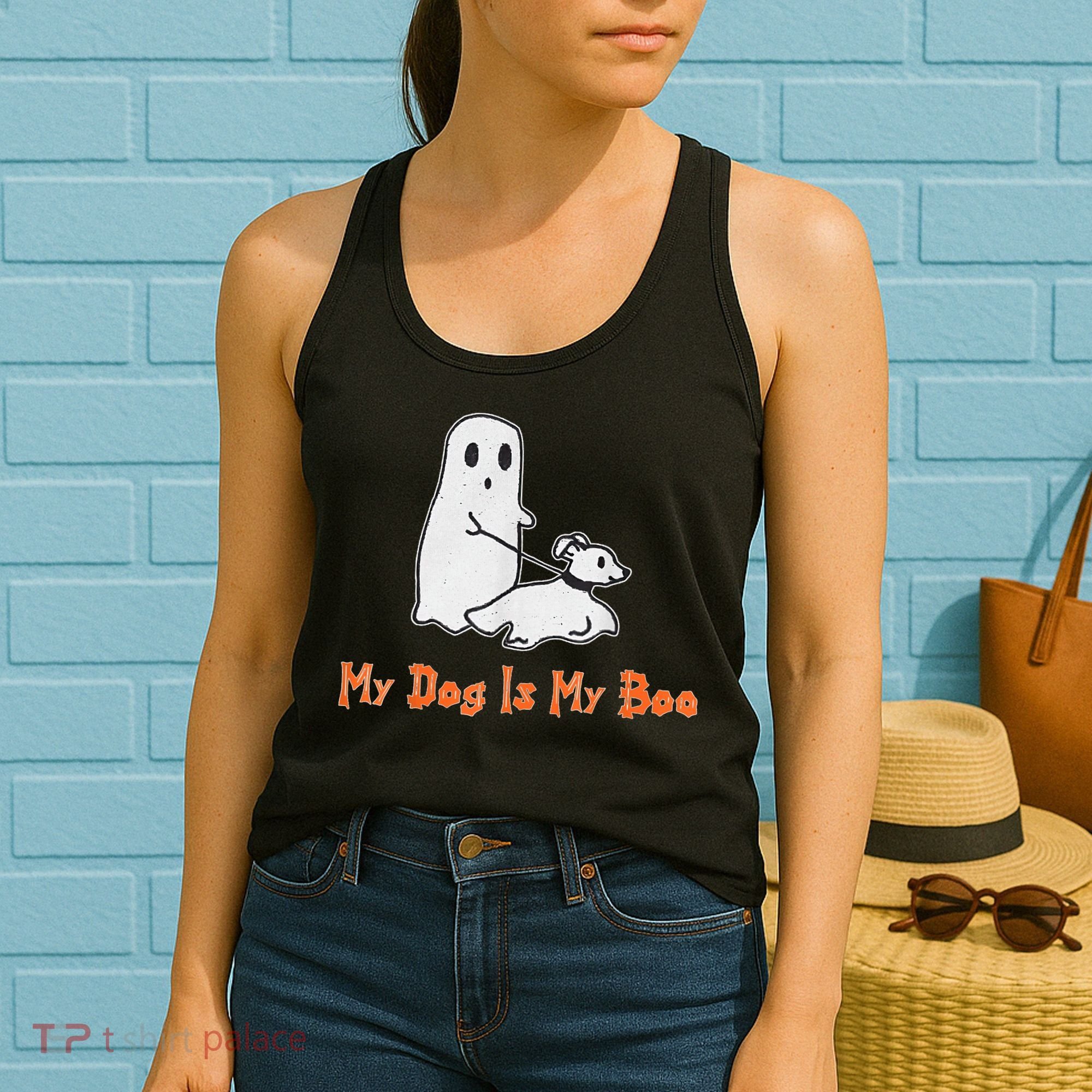 My Dog Is My Boo Ghost Halloween Dog Lover Women's Tank Top