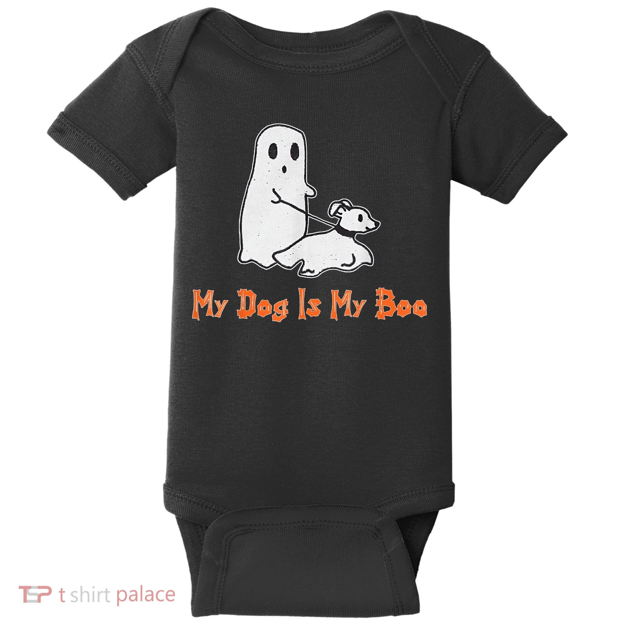 My Dog Is My Boo Ghost Halloween Dog Lover Baby Bodysuit
