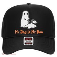 My Dog Is My Boo Ghost Halloween Dog Lover Hat thumb 0