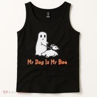 My Dog Is My Boo Ghost Halloween Dog Lover Tank Top thumb 2
