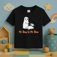 My Dog Is My Boo Ghost Halloween Dog Lover Toddler T-Shirt thumb 3