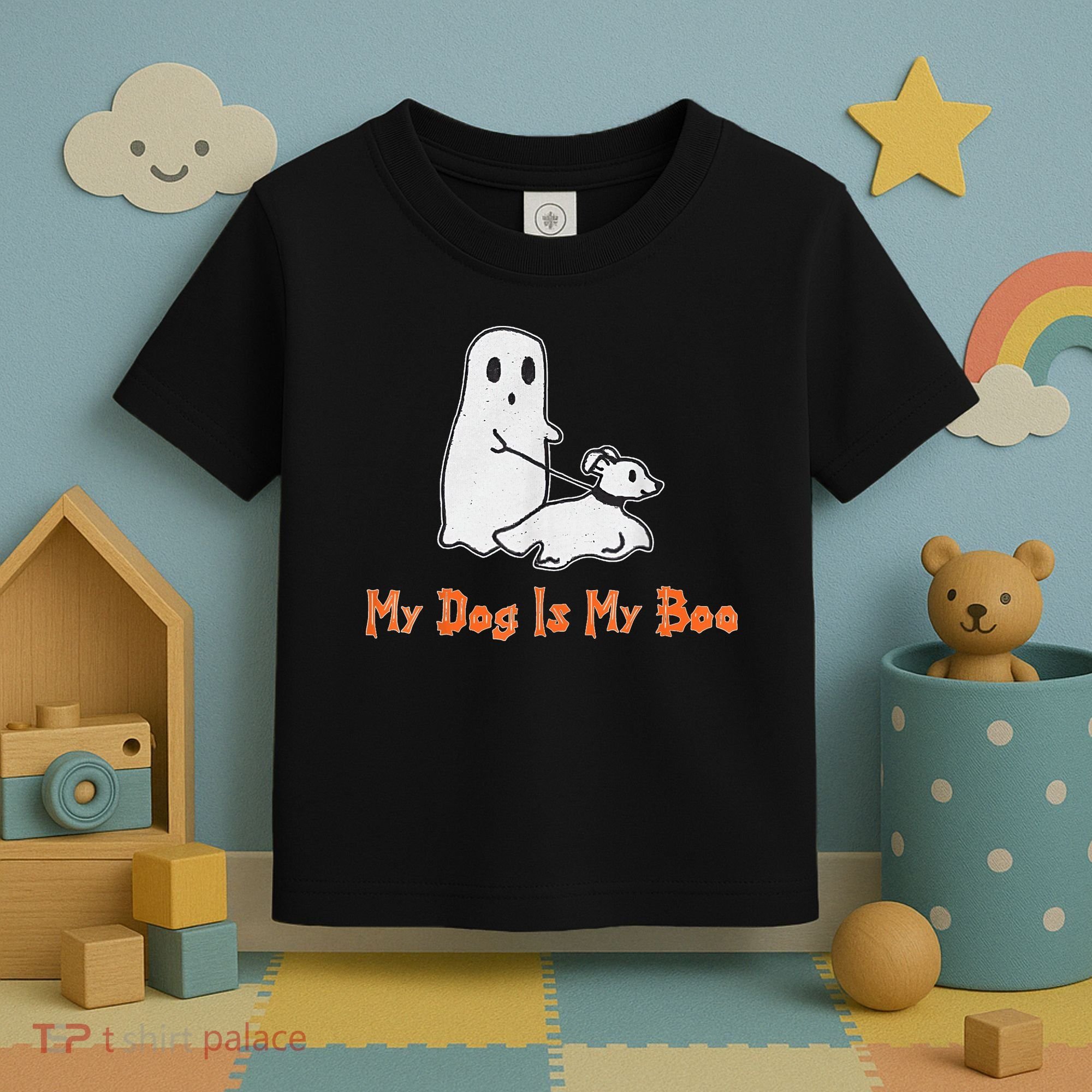 My Dog Is My Boo Ghost Halloween Dog Lover Toddler T-Shirt