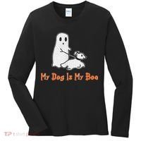 My Dog Is My Boo Ghost Halloween Dog Lover Women's Long Sleeve Shirt thumb 0