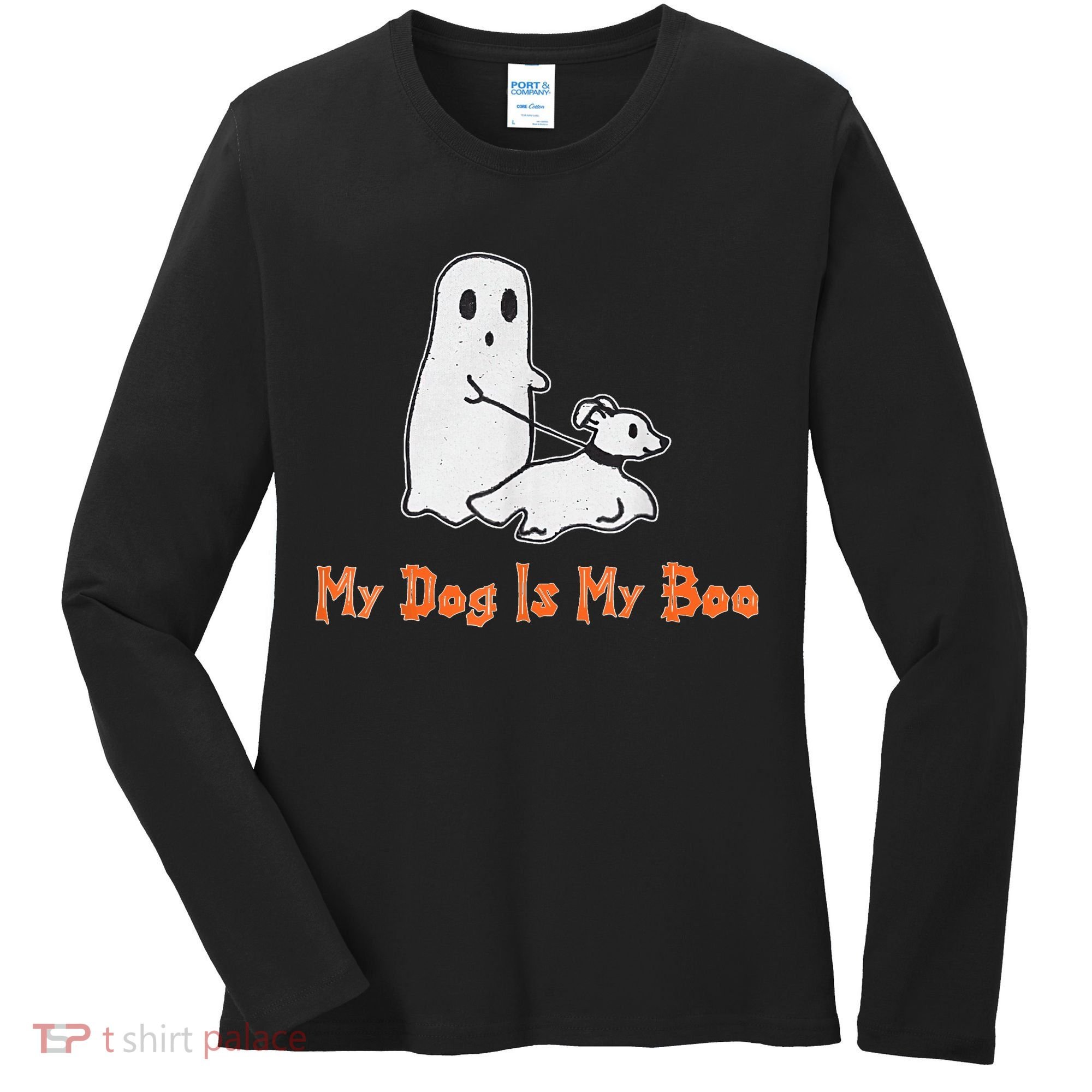 My Dog Is My Boo Ghost Halloween Dog Lover Women's Long Sleeve Shirt