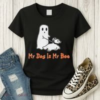 My Dog Is My Boo Ghost Halloween Dog Lover Women's T-Shirt thumb 3