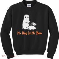 My Dog Is My Boo Ghost Halloween Dog Lover Kids Sweatshirt thumb 0