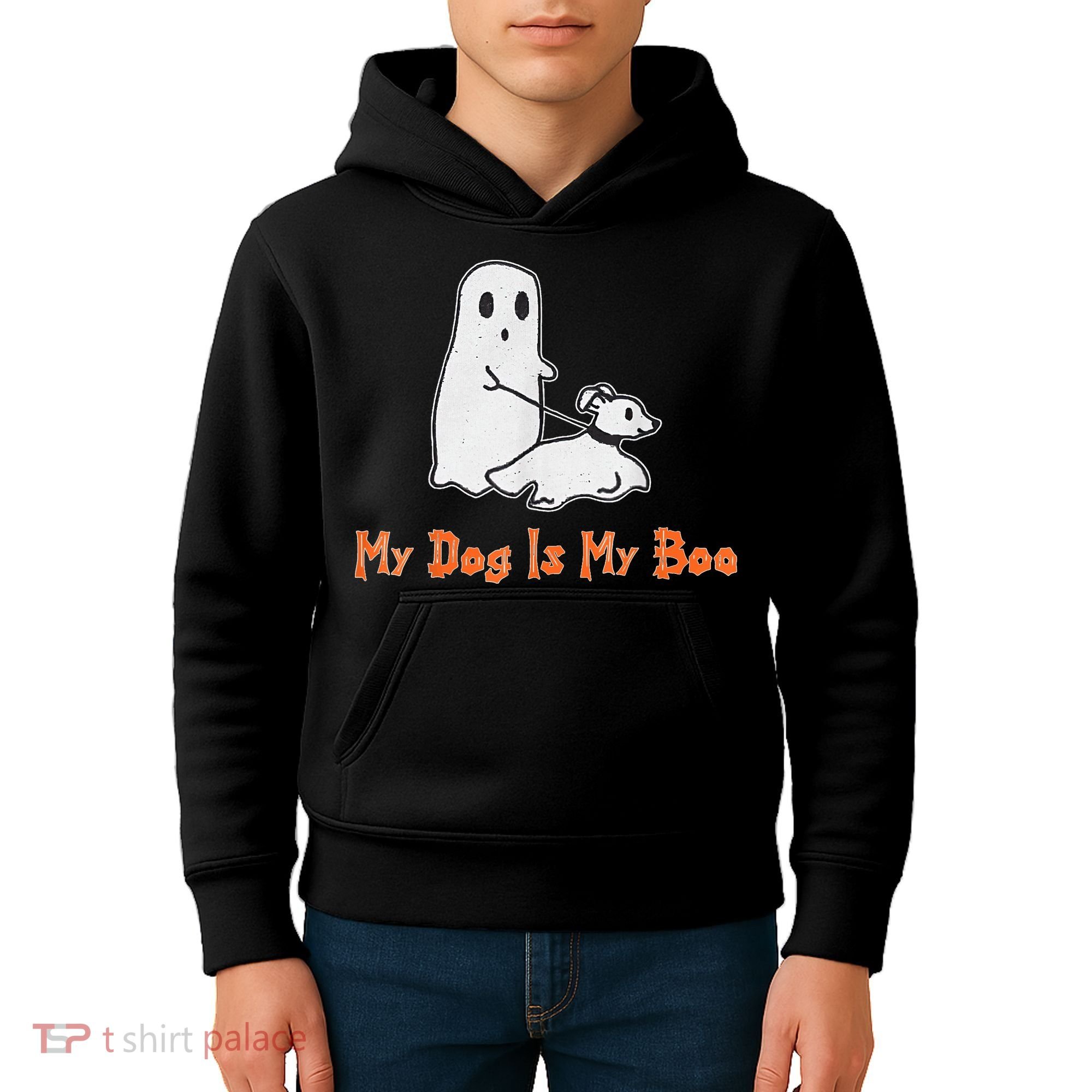 My Dog Is My Boo Ghost Halloween Dog Lover Kids Hoodie