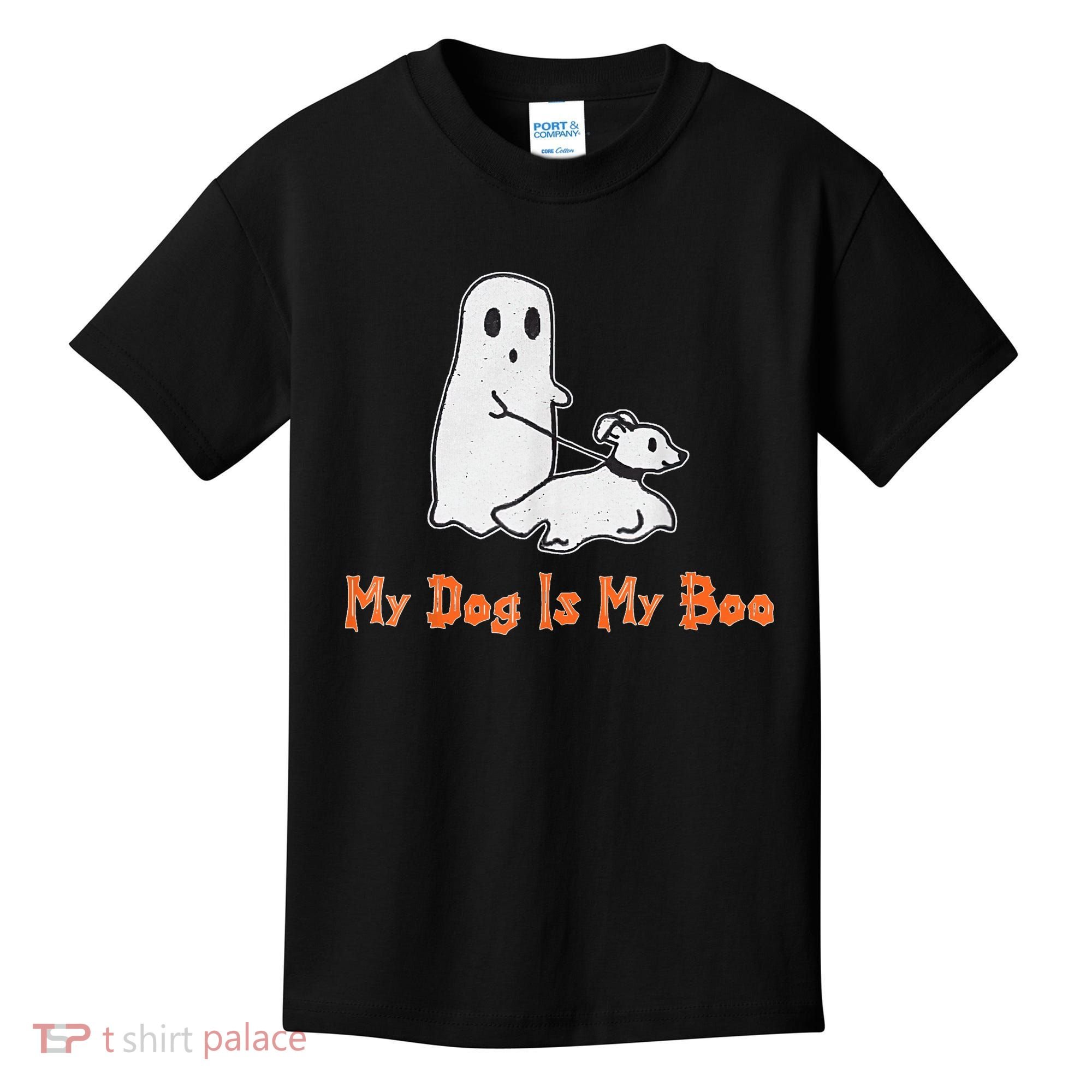 My Dog Is My Boo Ghost Halloween Dog Lover Kids T-Shirt