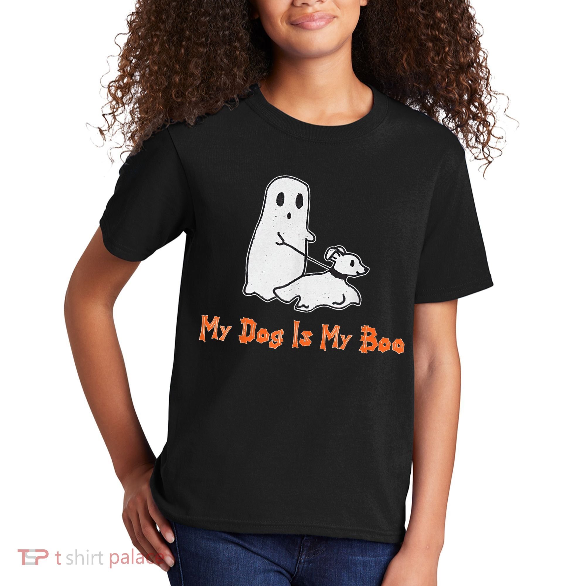 My Dog Is My Boo Ghost Halloween Dog Lover Kids T-Shirt