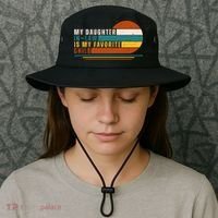 My Daughter In Law Is My Favorite Child Retro Sunset Bucket Hat thumb 3