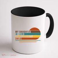 My Daughter In Law Is My Favorite Child Retro Sunset Coffee Mug thumb 1