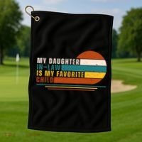 My Daughter In Law Is My Favorite Child Retro Sunset Golf Towel thumb 1