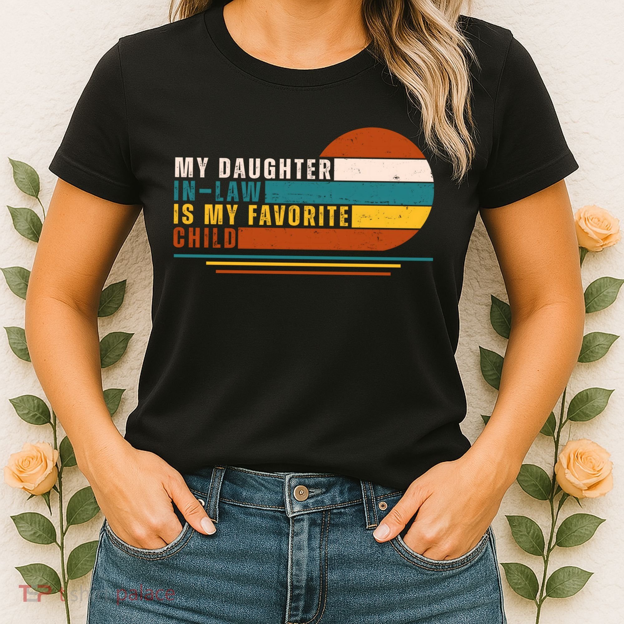 My Daughter In Law Is My Favorite Child Retro Sunset Women's T-Shirt