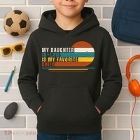 My Daughter In Law Is My Favorite Child Retro Sunset Kids Hoodie thumb 2