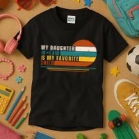 My Daughter In Law Is My Favorite Child Retro Sunset Kids T-Shirt thumb 3