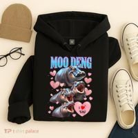 Moo Deng I Love You Pygmy Hippopotamus Hoodie thumb 4