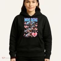Moo Deng I Love You Pygmy Hippopotamus Hoodie thumb 5