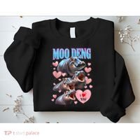 Moo Deng I Love You Pygmy Hippopotamus Sweatshirt thumb 2
